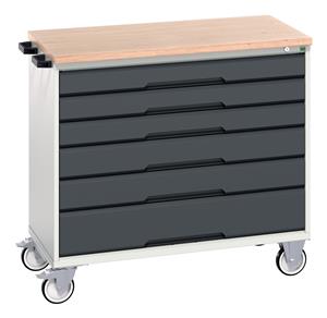 verso mobile cabinet with 6 drawers and mpx top. WxDxH: 1050x600x980mm. RAL 7035/5010 or selected Bott Verso Mobile  Drawer Cupboard  Tool Trolleys and Tool Butlers
